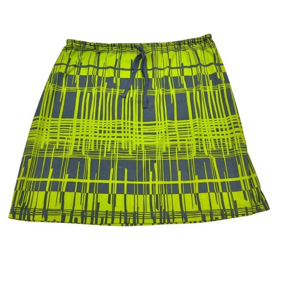 Simply Vera Vera Wang Drawstring A-Line Skirt Gray/Neon Print Size Medium - Picture 1 of 8